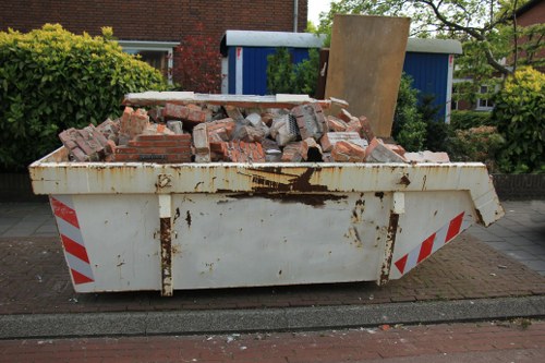 Council waste collection bin in a London residential street