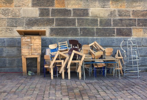 Council large item collection service with bulky household furniture ready for pickup
