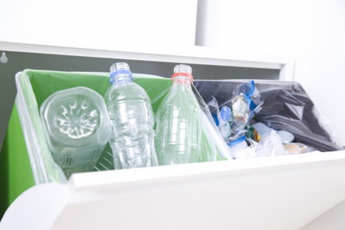 Different types of rubbish removal waste separated for responsible disposal