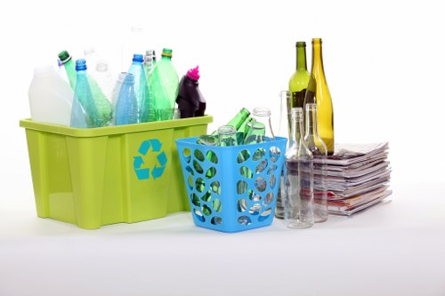 Waste collection notes and service records on a desk