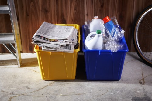 Staff assessing safety risks before rubbish removal work begins
