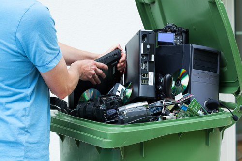 Encrypted rubbish removal waste checkout with payment icons