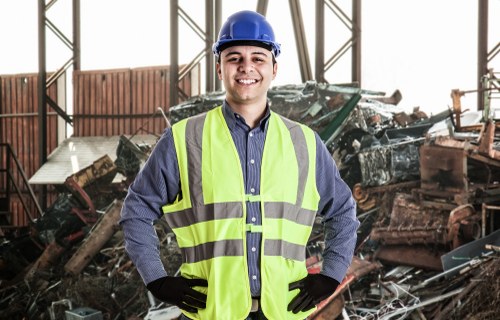 Commercial office clearance with recyclable items being sorted in London